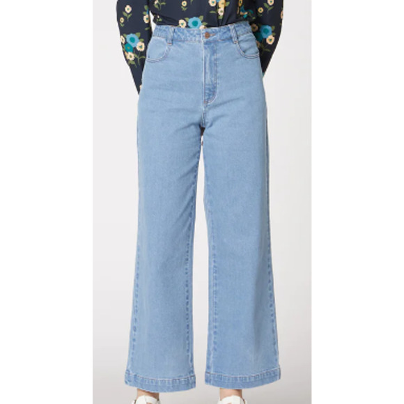 PRINCESS HIGHWAY 12 L light blue Emily denim cotton blend boot leg jeans - Picture 1 of 10